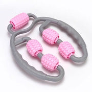 "U-Form Triggerpunkt Massage Roller - Ganzkörper Massagewerkzeug für Arme, Beine, Nacken - 4-Rad Fitnessgerät für Sport, Tanz & Gesundheitsmassage"