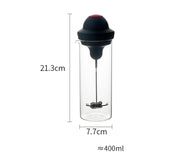 "Elektrischer Milchaufschäumer - Modern & Einfach - Aus bleifreiem Glas und Edelstahl - 50g Fassungsvermögen - Batteriebetrieben"
