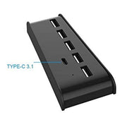 "PS5 Multi-Funktions-USB-Hub-Konverter: Hochgeschwindigkeits-Übertragung, ABS-Material, Weiß & Schwarz"
