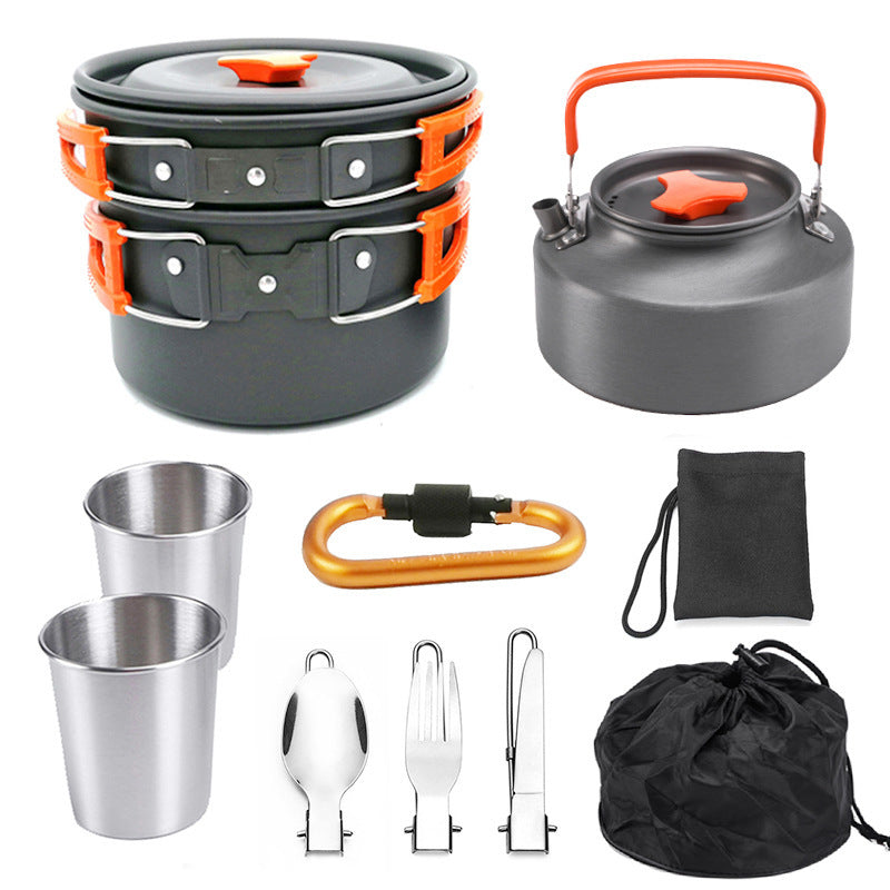 "Hochwertiges Outdoor Camping Kochset - Tragbar, Ultraleicht & Umweltfreundlich - Ideal für Wanderungen und Picknicks"