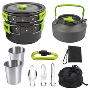 "Hochwertiges Outdoor Camping Kochset - Tragbar, Ultraleicht & Umweltfreundlich - Ideal für Wanderungen und Picknicks"