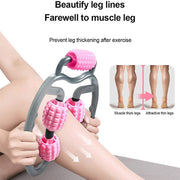 "U-Form Triggerpunkt Massage Roller - Ganzkörper Massagewerkzeug für Arme, Beine, Nacken - 4-Rad Fitnessgerät für Sport, Tanz & Gesundheitsmassage"