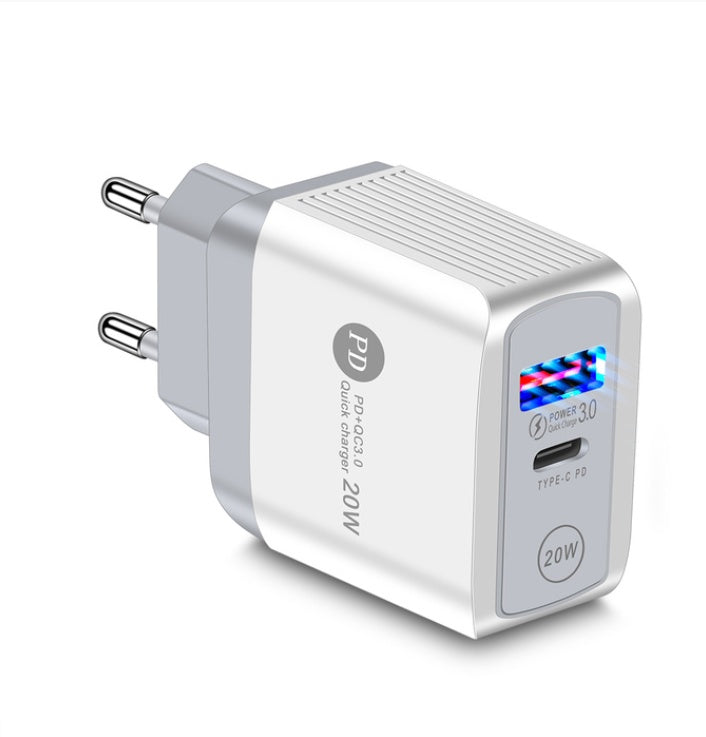 "Schnellladegerät Handy-Ladegerät 20WPD, 3000mA, QC3.0 USB+PD, mit Anzeigefunktion"