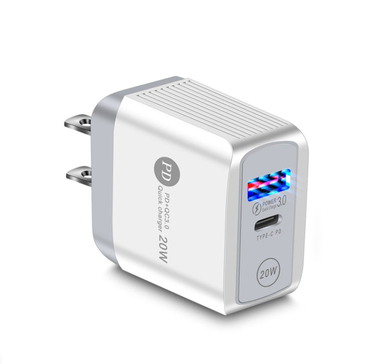 "Schnellladegerät Handy-Ladegerät 20WPD, 3000mA, QC3.0 USB+PD, mit Anzeigefunktion"
