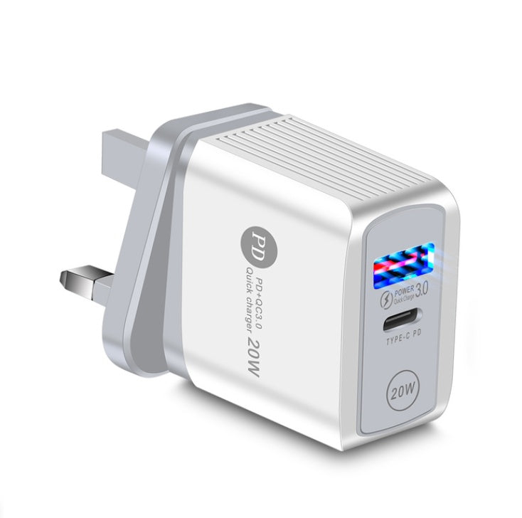 "Schnellladegerät Handy-Ladegerät 20WPD, 3000mA, QC3.0 USB+PD, mit Anzeigefunktion"