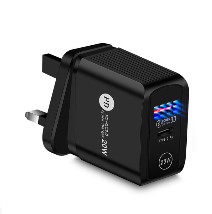 "Schnellladegerät Handy-Ladegerät 20WPD, 3000mA, QC3.0 USB+PD, mit Anzeigefunktion"