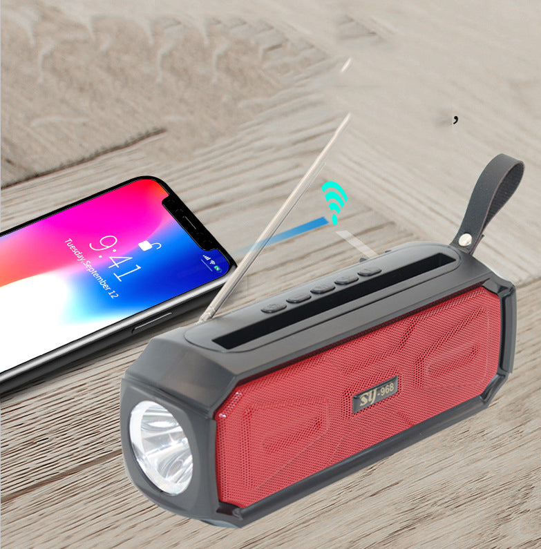 "Umweltfreundlicher Solar Bluetooth Lautsprecher mit Taschenlampe & Handyhalter, Staubdicht und Stoßfest, 1200mAh, Schnellladung"