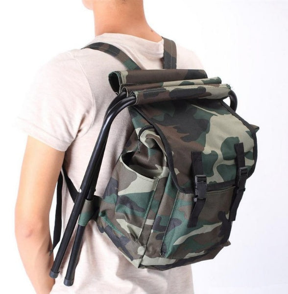 "Robuster Faltbarer Outdoor-Stuhl für Angeln und Wandern - Leicht, Tragbar, Komfortabel und Trendy im Camouflage-Look"