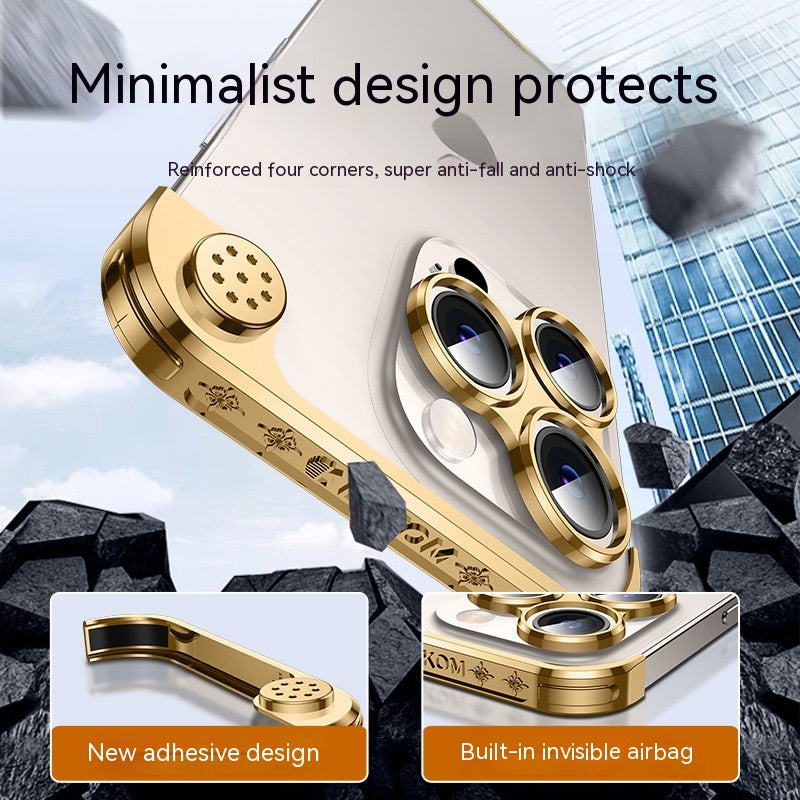 "Universelle Aromatherapie-Metallhandyhülle für iPhone 14 Modelle - Schutz und Luxus in Silber und Gold"
