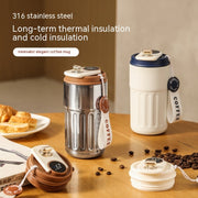 "Intelligente Digitale Thermosflasche - Tragbarer Edelstahl-Kaffeebecher, Auto-Isolierbecher, Vakuum-Flasche, 450ml Kapazität, Hitze- und Kältebeständig"