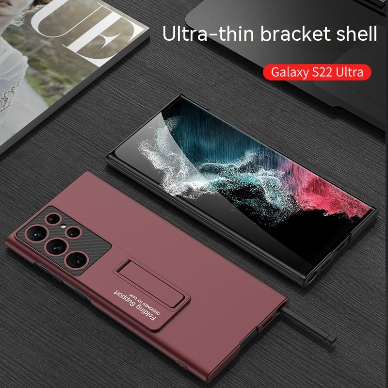 "Ultradünne Stoßfeste All-Inclusive Handyhülle mit Ständer in Eleganten Farben für Samsung"
