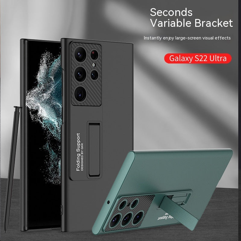 "Ultradünne Stoßfeste All-Inclusive Handyhülle mit Ständer in Eleganten Farben für Samsung"