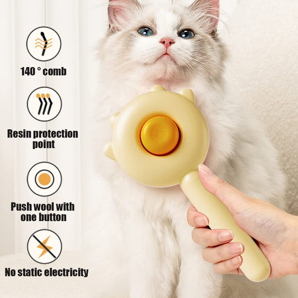 "Premium Haustier-Haarreinigungsbürste mit Auslöseknopf - Effektive Fellpflege für Hunde & Katzen aller Haartypen - Massage & Pflege, reduziert Verlust"
