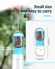 "Tragbarer Hunde-Wasserflasche mit Futterbehälter - Welpen Zubehör & Essentials für Yorkie, Chihuahua, Katze - Perfekt für Spaziergänge und Wanderungen"