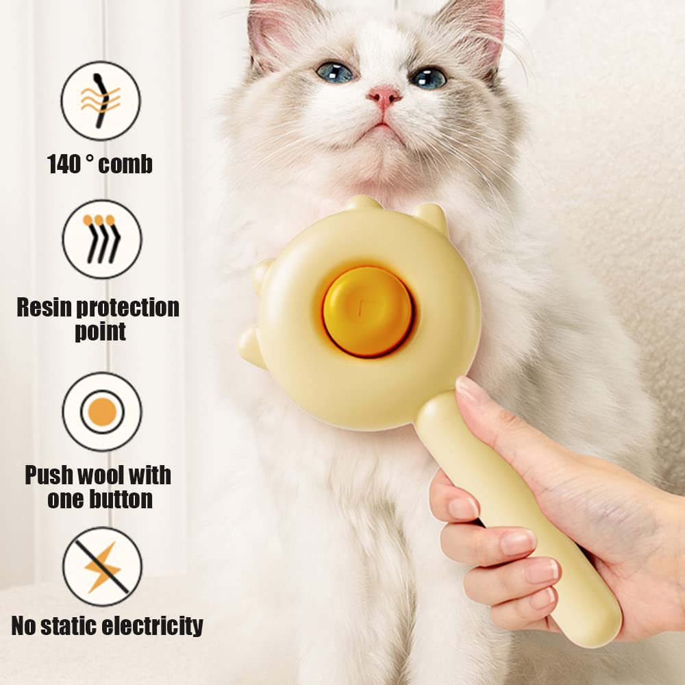 "Premium Haustier-Haarreinigungsbürste mit Auslöseknopf - Effektive Fellpflege für Hunde & Katzen aller Haartypen - Massage & Pflege, reduziert Verlust"