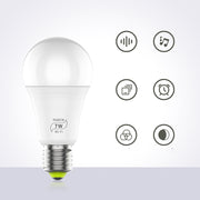 "Intelligente LED-WLAN-Glühbirne, Kompatibel mit Alexa und Google, Farbwechsel, Fernbedienung, Energiesparend, 7W Leistung"