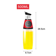"Premium 500ml Ölflasche aus Hochweißglas, Messbar & Küchengeeignet - Unterschiedliche Designs in Rot erhältlich"