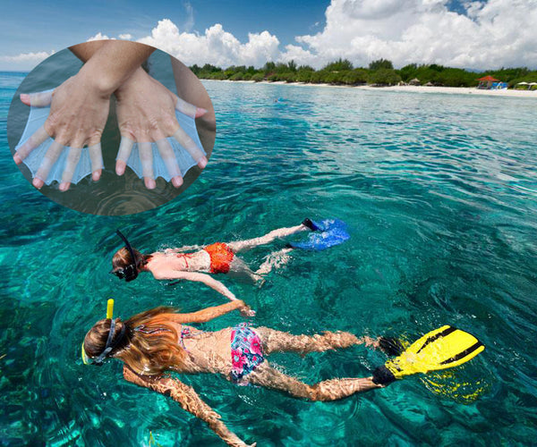"1 Paar Unisex Schwimmhandschuhe Frosch-Typ - Silikon Handflächen Paddel mit Extra Elastizität und Hydrodynamischer Form, Wiederverwendbar - Ideal für Anfänger"