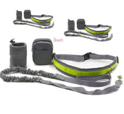 "Verstellbare Freihand-Hundeleine: 4-teiliges Lauf-Traktionsset, Nylon, Stretchbar & Anpassbar, mit Taillentasche für Handy und Snacks - in 4 Farben erhältlich"