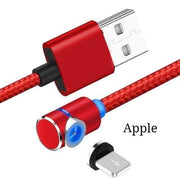 "360 Grad Drehbares Magnetisches LED Ladekabel - USB & USB Typ-C - Schnellladung, Datenübertragung und Smartphone-Schutz"