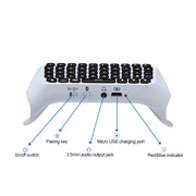 "Bluetooth Tastatur mit Sprachchat Funktion, Tragbar und Leichtgewichtig, ABS Material - Inklusive Ladekabel"
