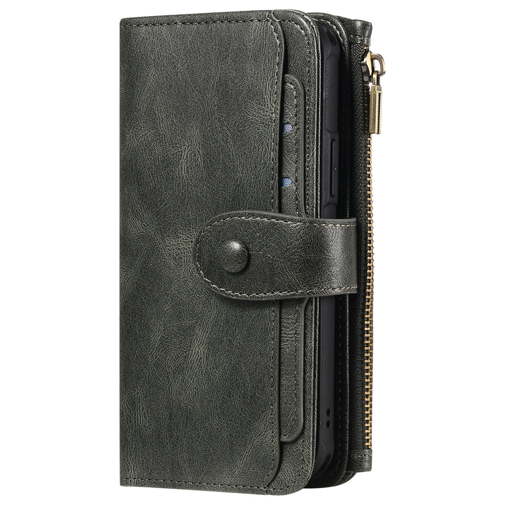 "Multifunktionale Retro Leder Handyhülle mit Kartenfach, Magnet & Anti-Fall Schutz, Kompatibel mit 16+ Modellen"