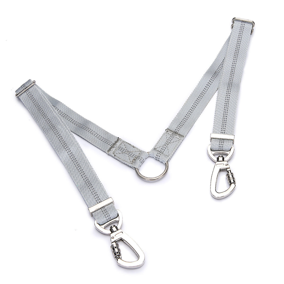 "Hochelastische Doppelkopf-Hundeleine von Pet One - Ausziehbar, Robustes Nylon, Farbe Schwarz"