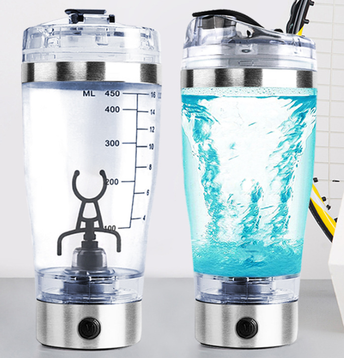"Elektrischer Eiweiß-Shake-Mixer USB, Tragbarer Milch-Kaffee-Blender, Fitness-Sportflasche 600ml, Leicht zu Reinigen, Perfekt für Unterwegs"