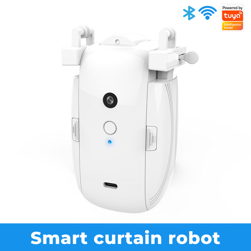 "Intelligenter Vorhangmotor mit Licht- und Temperatursensor - Kompatibel mit T- und U-Schienen, inklusive Bluetooth-Fernbedienung"