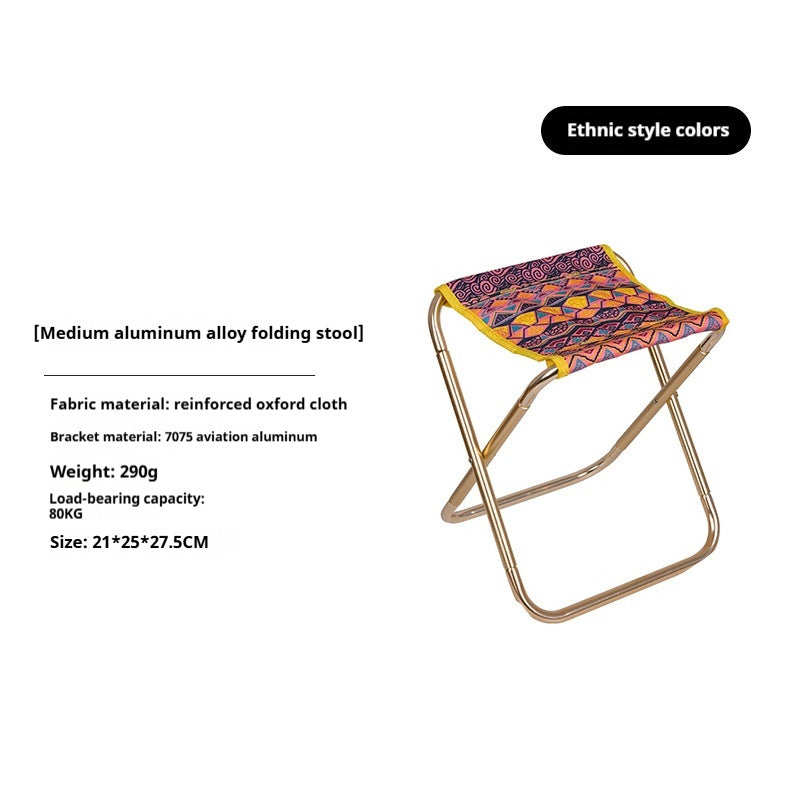 Aluminum Alloy Fishing Barbecue Portable Train Camp Chair Camping Outdoor Folding Stool