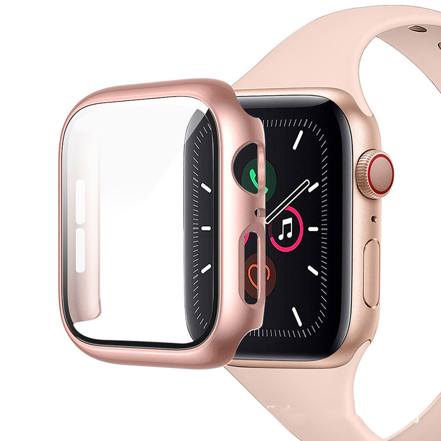 "Premium Schutzfolie Gehäuse für iWatch 4 5 6 SE - Harte PC+Glas Material, Umweltfreundlich, Verschiedene Farben und Größen"