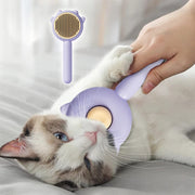 "Premium Haustier-Haarreinigungsbürste mit Auslöseknopf - Effektive Fellpflege für Hunde & Katzen aller Haartypen - Massage & Pflege, reduziert Verlust"