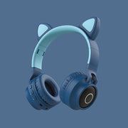 "Faltbares LED Licht Katzenohr Bluetooth 5.0 Kopfhörer - Kabelloses, Tragbares Headset mit Mikrofon - Ideal Geschenk für Kinder"