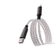 "Leuchtendes RGB-Datenkabel, Farbenfrohes, Über 1 Meter langes Ladekabel, Geflochtenes Material, Verfügbar in Weiß, Mit Lightning, Micro USB, TYPE-C Schnittstellen"