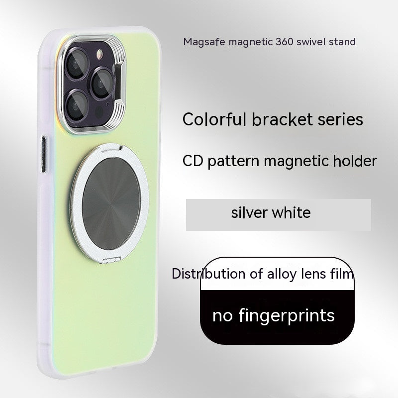 "Farbenfrohe 360° Drehbare Magnetische Handyhülle mit Klebehalterung und Legierungslinsenschutz für iPhone - Stoßfest, Wärmeableitung, Anti-Fall, Anti-Fingerabdruck"