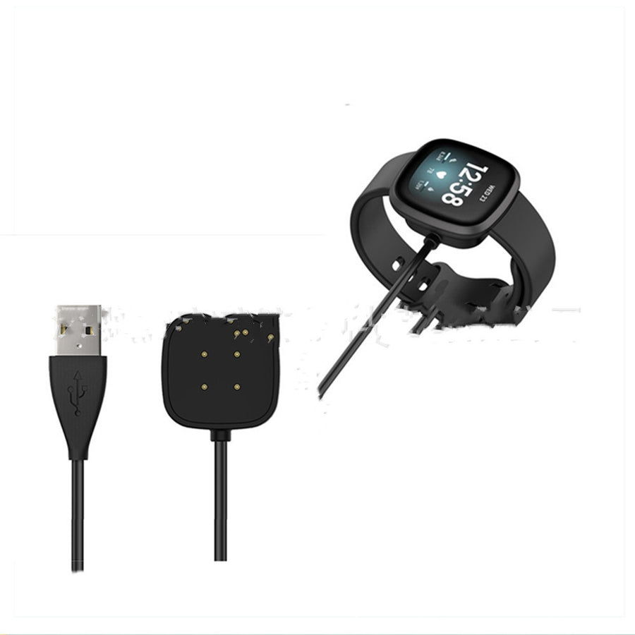 "Fitbit Versa3/Sense Magnetisches USB-Ladekabel - Schnellladung, Hohe Effizienz, Langlebig, 100cm Schwarz"