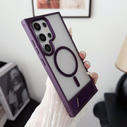 "Vielseitige 2-in-1 Handyhülle: Magnetische, Rutschfeste Metallklammer für Samsung - Mattes Design in Vielfältigen Farben"