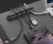 "Multifunktionales Silikon-Kabelmanagement: Ordnung und Lagerung für diverse Kabel bis 5MM - In Pink und Schwarz erhältlich"