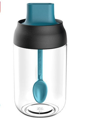 "Hochwertiges Airo Gewürzglas 250ml mit Löffel und Deckel - Premium Küchenhelfer in Schwarz, Blau und Schwarz"