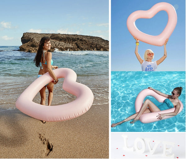 "Übergroßer 120cm Herzförmiger Schwimmring - Wasser Spielzeug für Erwachsene, Liebe Schwimmreihe"