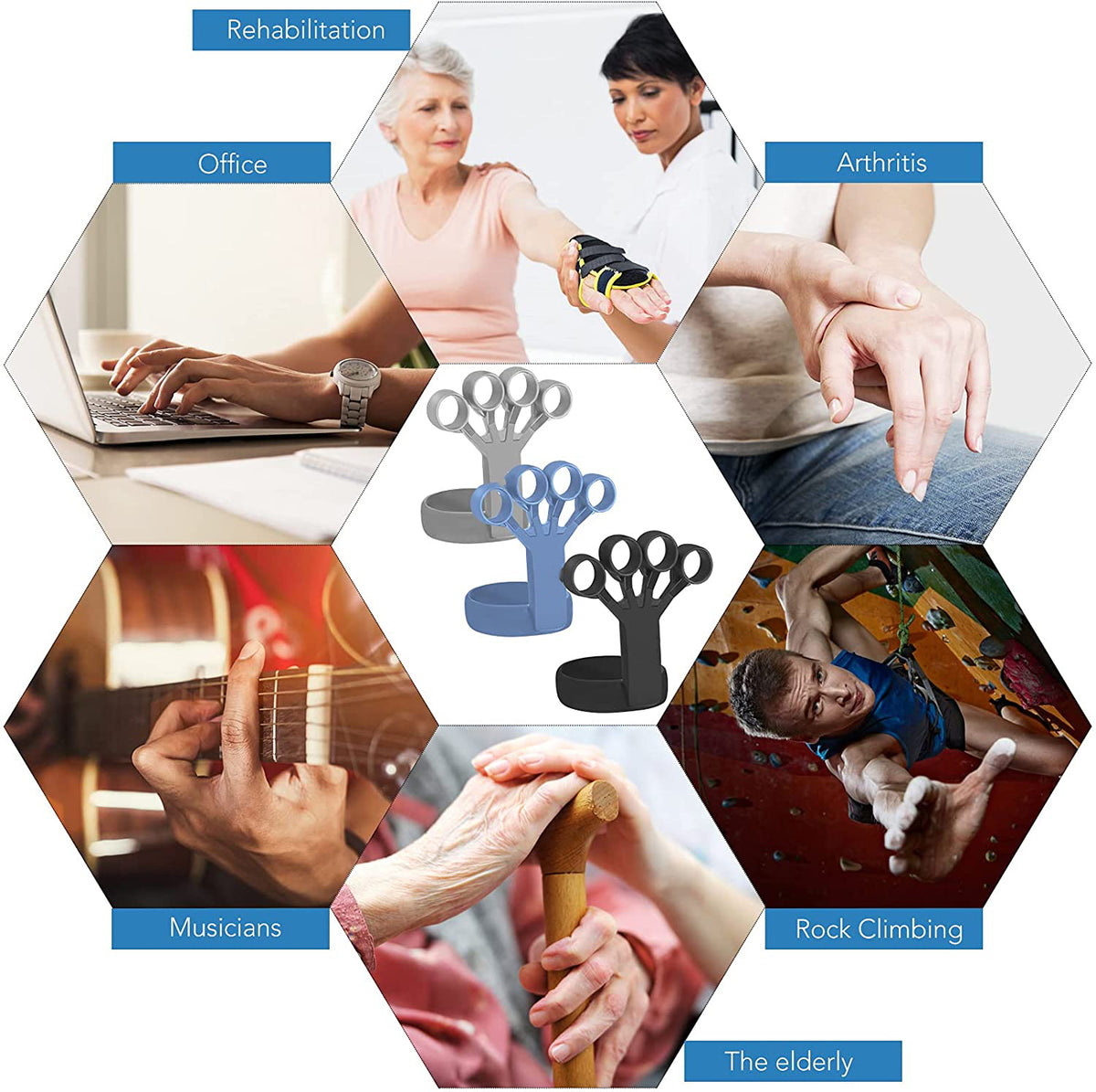 "Silikon Fingertrainer für Arthritis - Stärkt und Rehabilitiert, Linderung von Schmerzen, Geeignet für Alle Altersgruppen, Hochwertig und Langlebig"