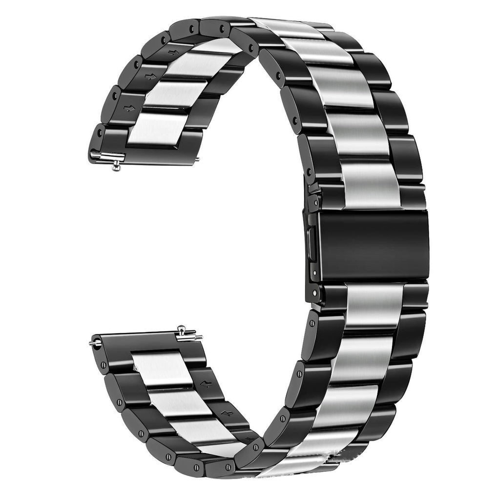 "Vielseitige Edelstahl Armbanduhr mit Drei-Perlen-Stahlband in Verschiedenen Farben - 20mm Interface Größe"