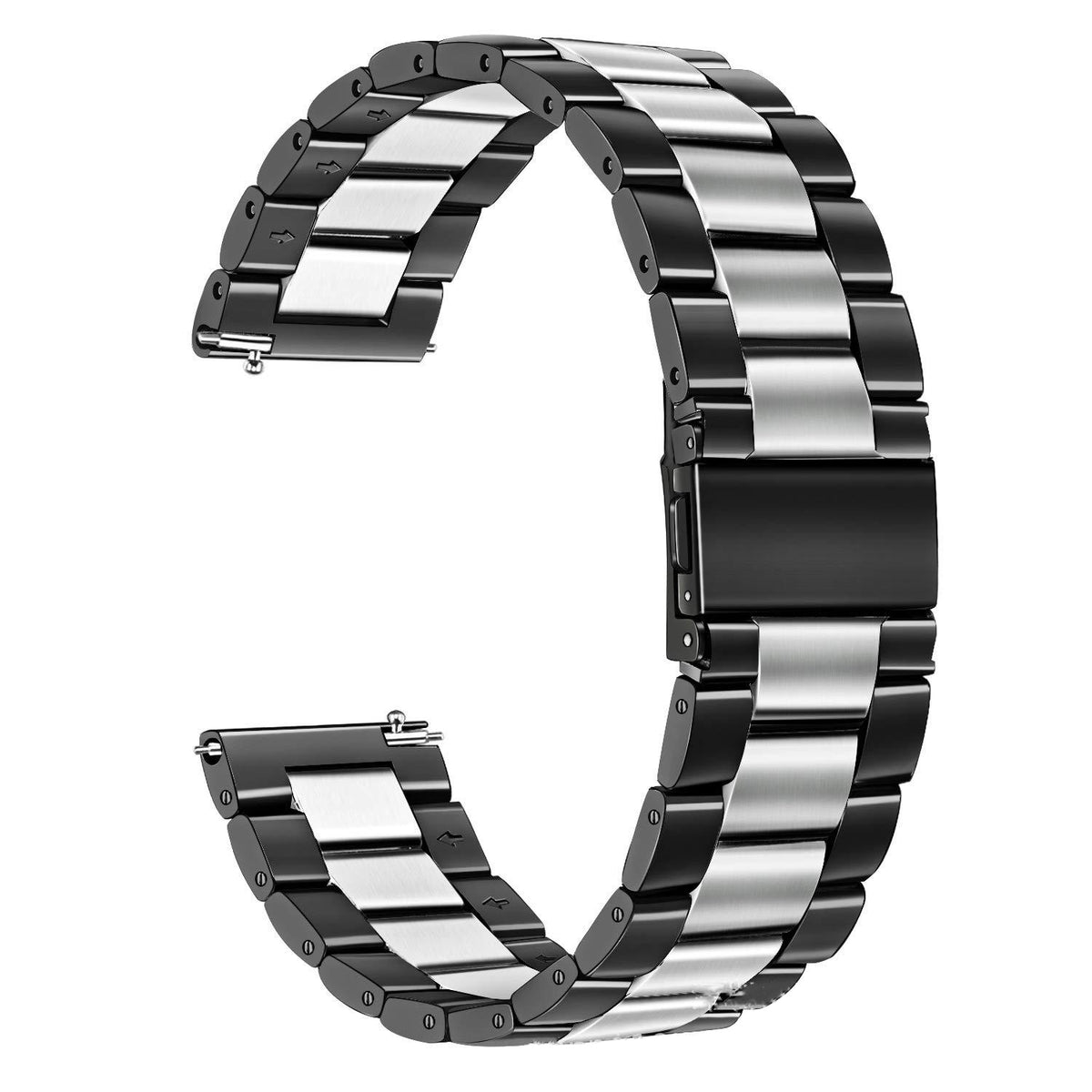 "Vielseitige Edelstahl Armbanduhr mit Drei-Perlen-Stahlband in Verschiedenen Farben - 20mm Interface Größe"