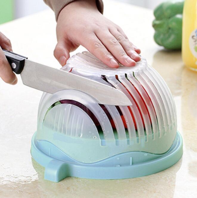 "Revolutionärer Salatschneider & Abtropfsieb: Schnell, Sicher & BPA-Frei für Perfekte Salate"