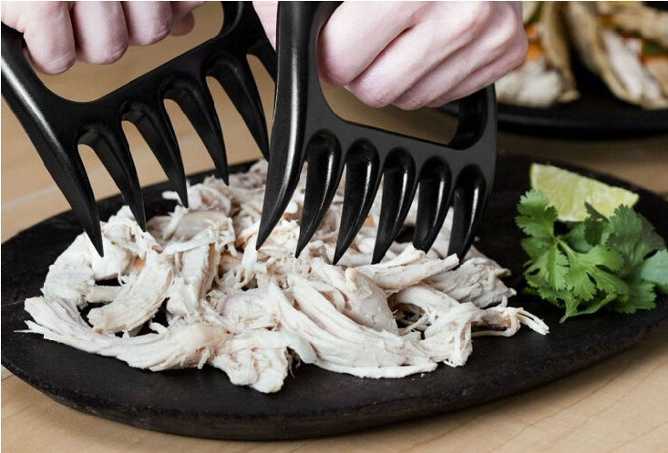 "Kreativer Bärenklaue Fleischzerkleinerer für Grillfeste - Rutschfest & Langlebig, 2 Stück in Schwarz"