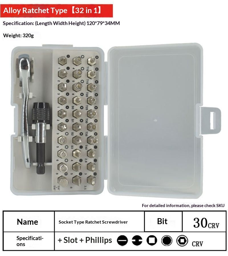 "Premium Chrom-Vanadium-Stahl Schraubendreher Set - 33-in-1 Abgenutzte Schraube Ratsche, Ideal für Haushaltsreparaturen"