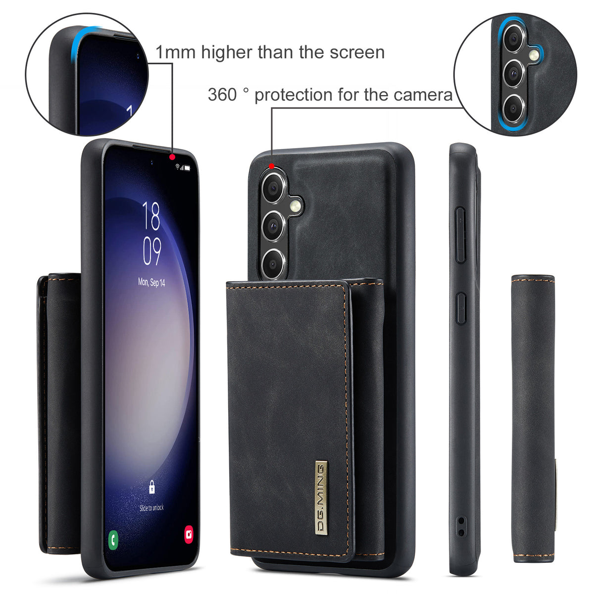 "Starker Magnetischer Zweiteiliges Geldbörse Handyhülle, Schutzhülle aus Leder, Stoßfest, mit Ständer, Magnetische Saugfunktion, Handgefertigt für Samsung"