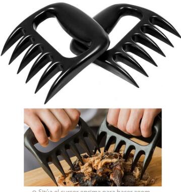 "Kreativer Bärenklaue Fleischzerkleinerer für Grillfeste - Rutschfest & Langlebig, 2 Stück in Schwarz"