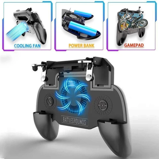 "3-in-1 Handy-Spiel Gamepad mit leisem Lüfter und integrierter Powerbank"