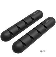 "Multifunktionales Silikon-Kabelmanagement: Ordnung und Lagerung für diverse Kabel bis 5MM - In Pink und Schwarz erhältlich"